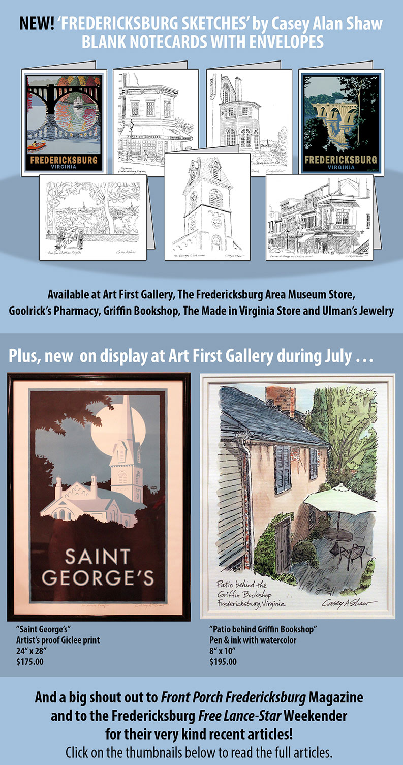 Latest paintings and prints by Casey Alan Shaw, July and August 2014
